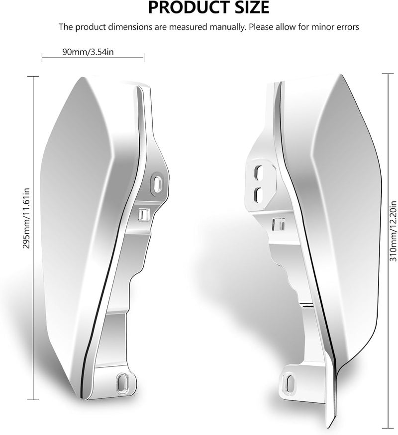 MOCODUO Motorcycle Mid Frame Air Deflectors Heat Shields Kits Fit for Harley Davidson Touring Street Glide Road Glide Electra Glide Road King Ultra Limited Tri Glide CVO 2009-2024 Chrome - Image 4